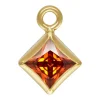 Gold Filled Cubic Zirconia Square Bezel Drop Connector Ruby, 3mm