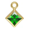 Gold Filled Cubic Zirconia Square Bezel Drop Connector Green, 3mm