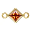 Gold Filled Cubic Zirconia Square Bezel Connector Ruby, 3mm