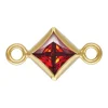 Gold Filled Cubic Zirconia Square Bezel Connector Garnet, 3mm