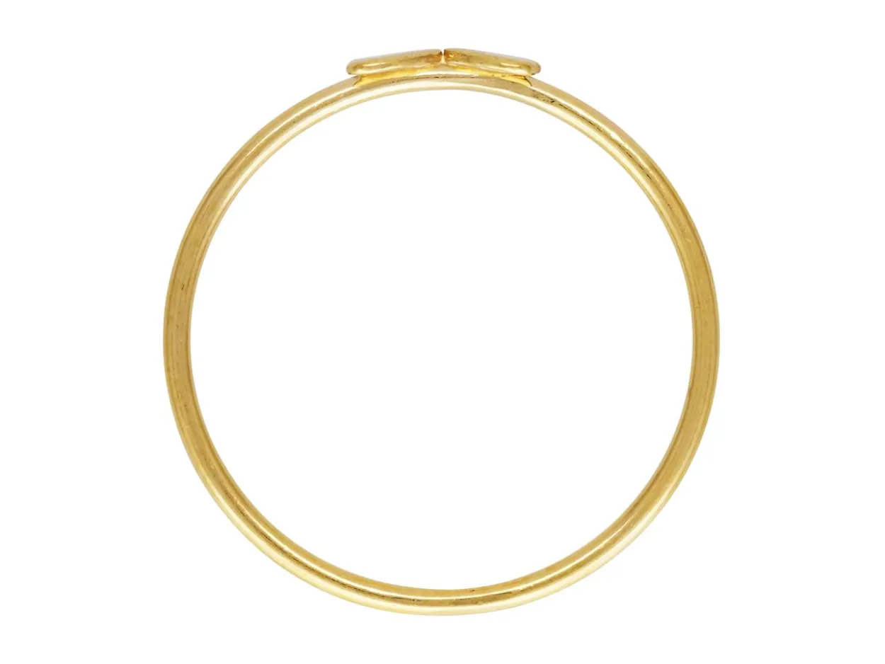 Gold Filled Double Heart Design Stacking Ring Medium