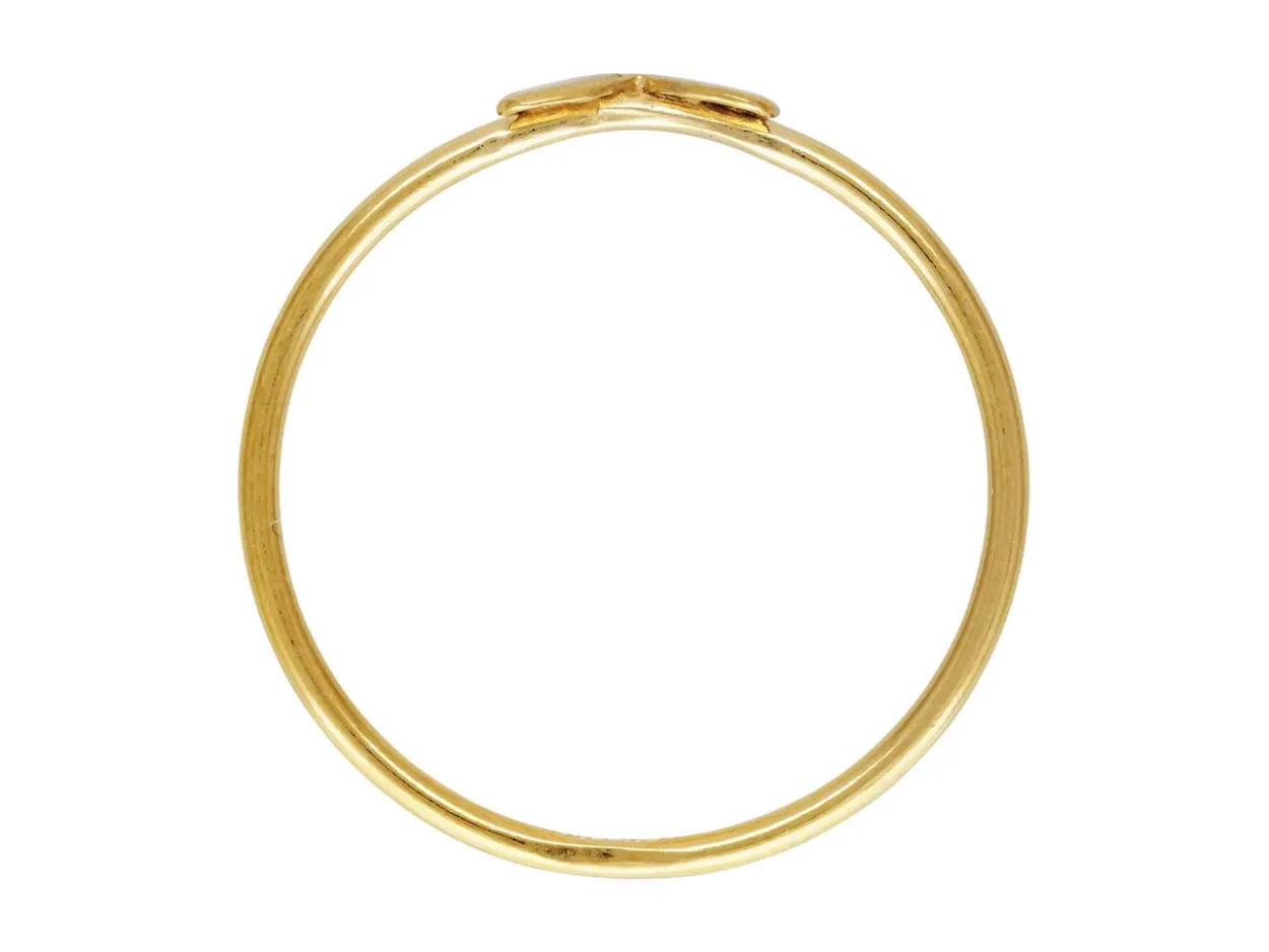 Gold Filled Double Heart Design Stacking Ring Small