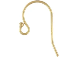 Gold Filled Earring Hook Wire With Bead And Loop 20mm Pack of 6