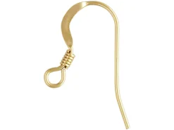 Gold Filled Earring Hook Wire With Coil And Loop 18mm Pack of 6
