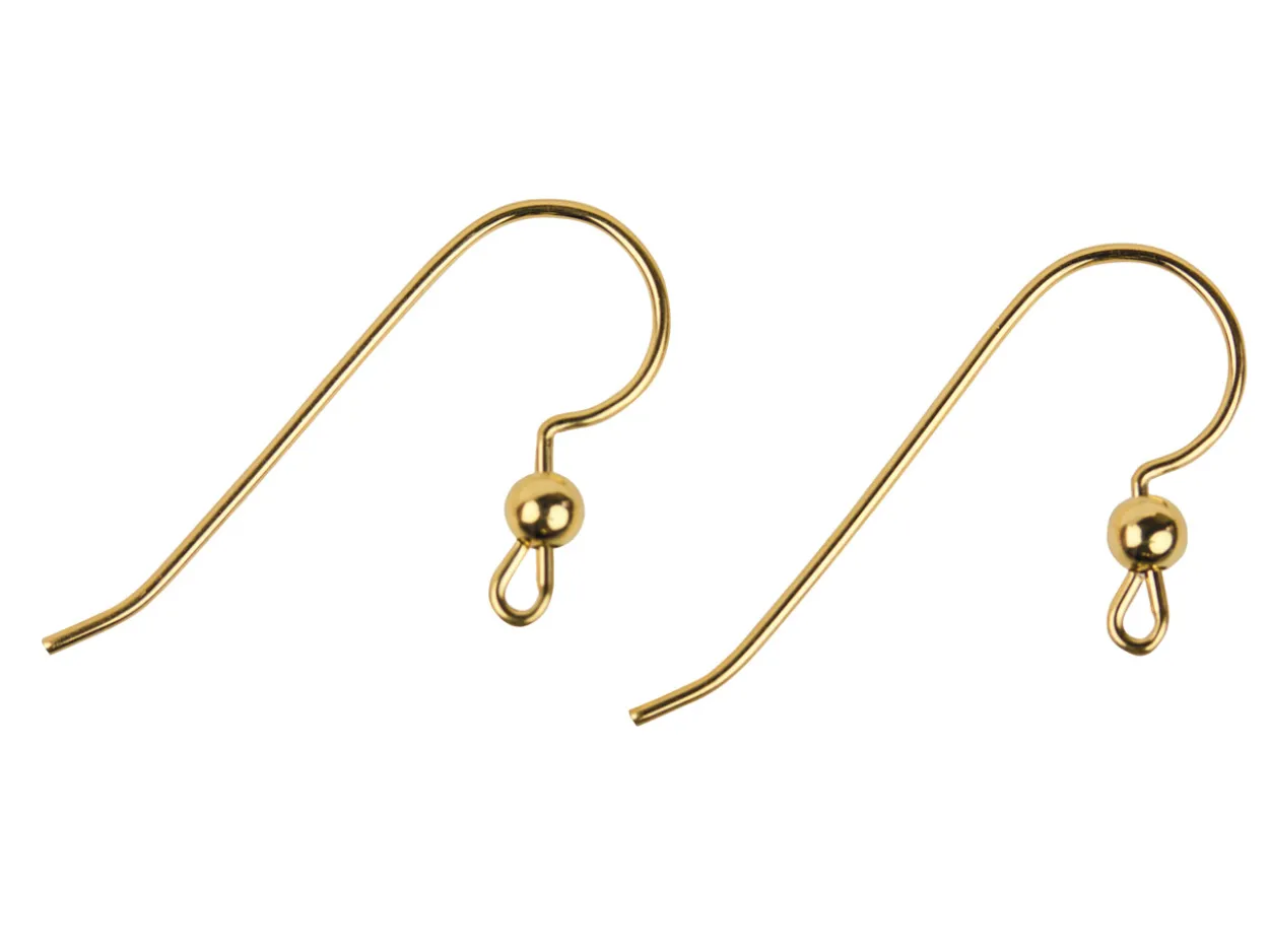 Gold Filled Ear Wire Bead And Loop Pack of 6