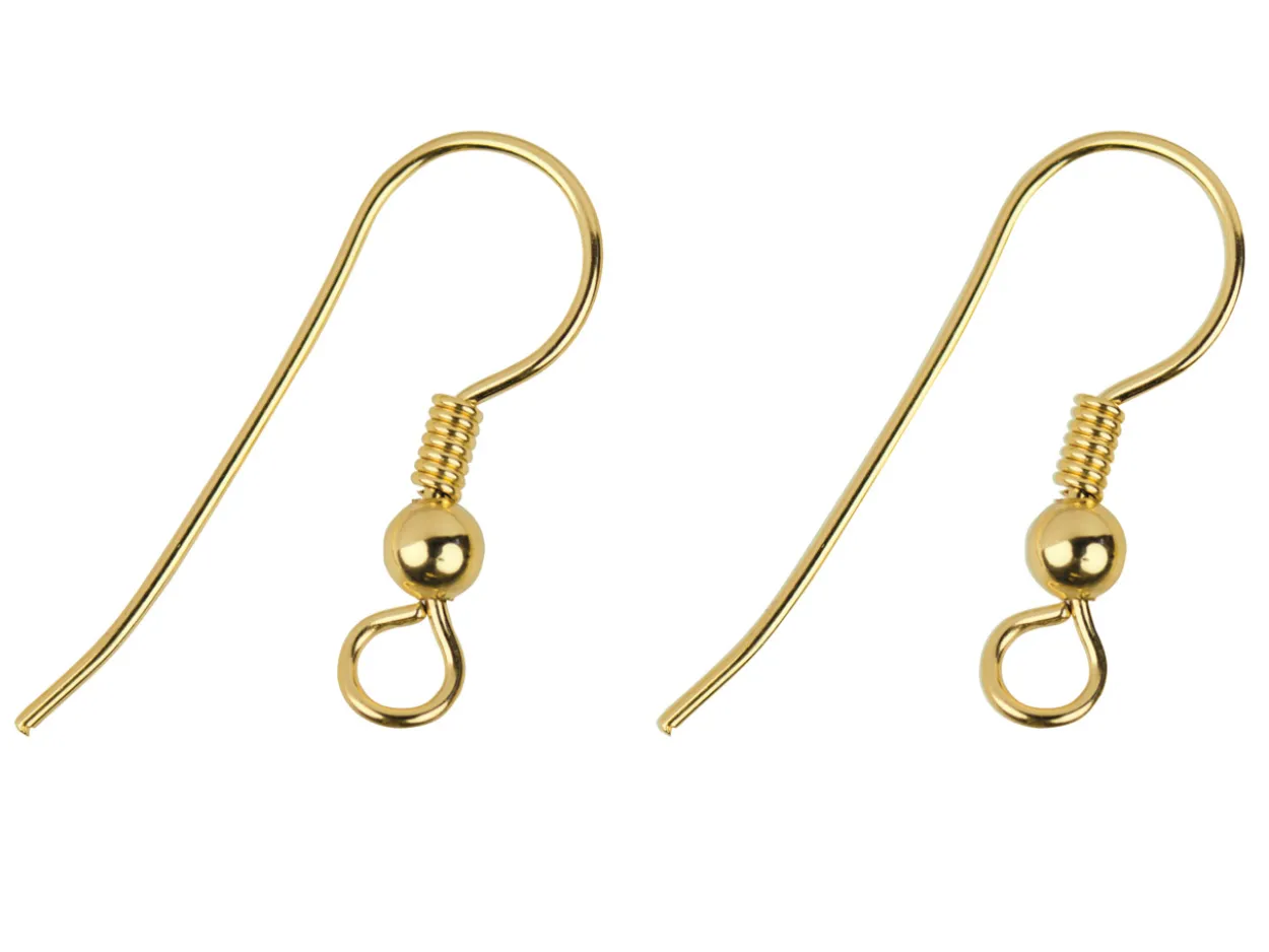 Gold Filled Ear Wire With Coil And Bead Pack of 2