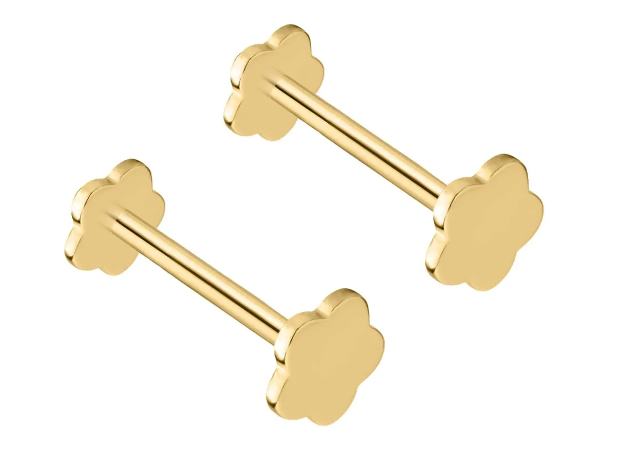 Gold Filled Flower Labret Stud Earrings