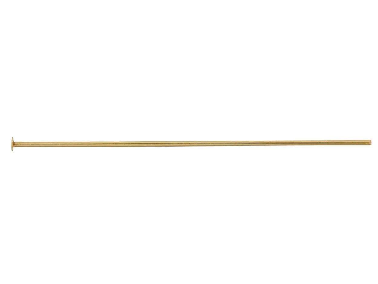 Gold Filled Head Pin 50.0mm X 0.5mm, Pack of 6