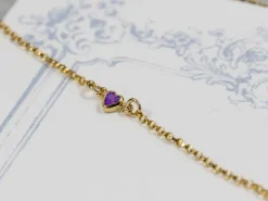 Gold Filled Heart Birthstone Cubic Zirconia Bezel Connectors Set