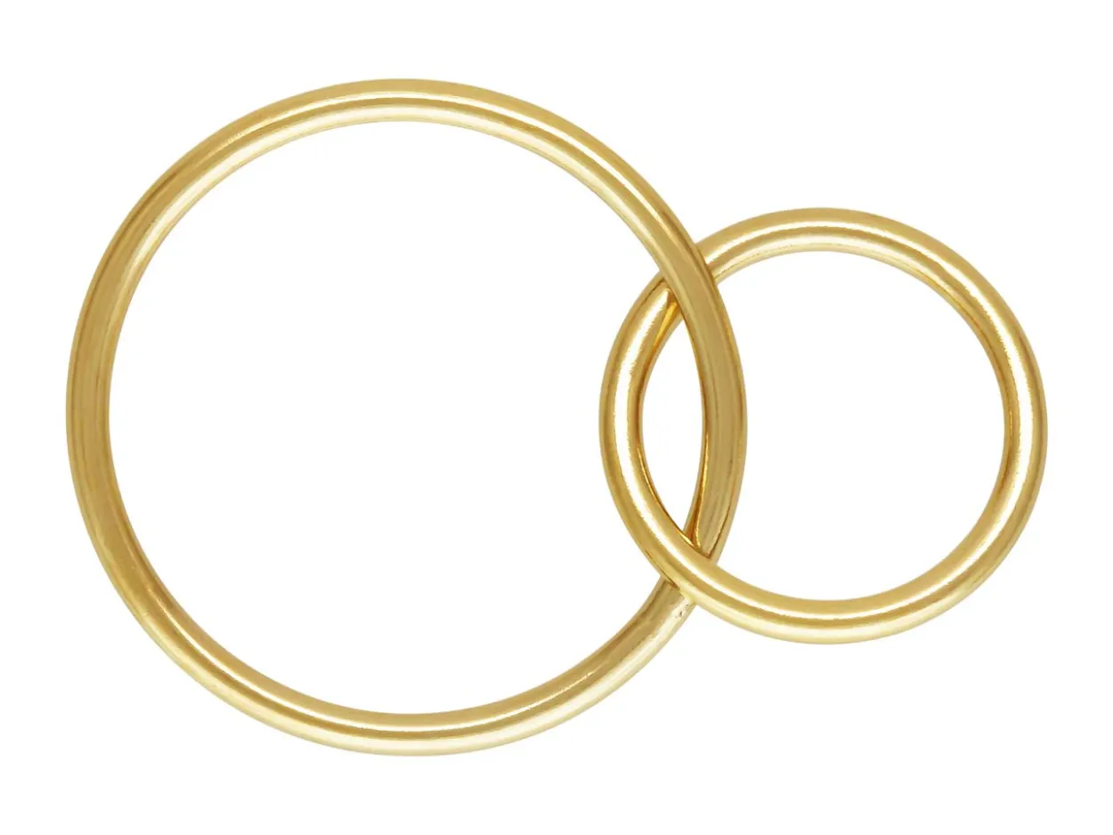 Gold Filled Interlocking Rings 15mm And 10mm