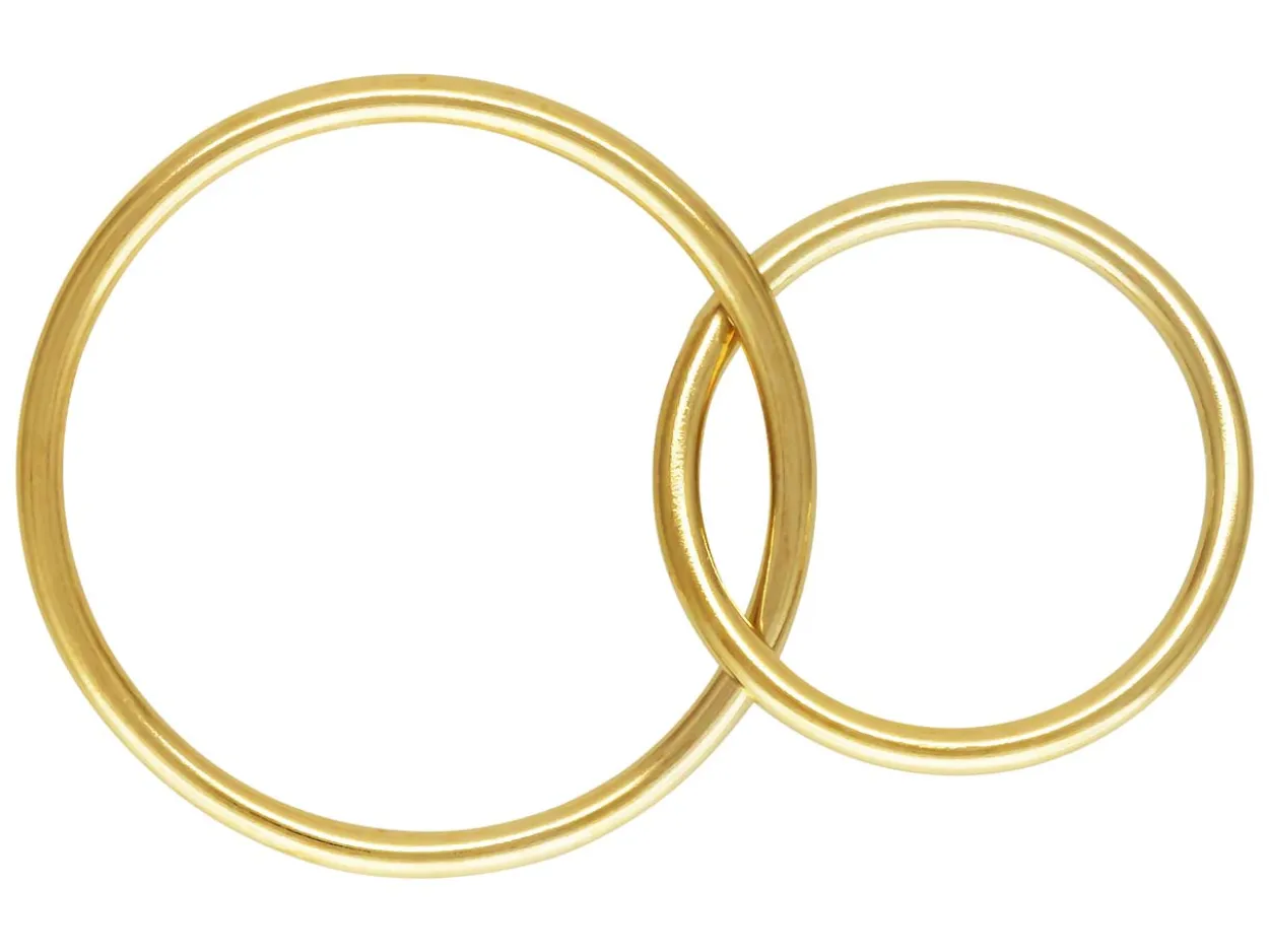 Gold Filled Interlocking Rings 16mm And 12mm
