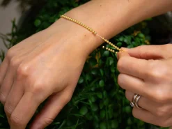Gold Filled 6mm Beaded Stretch Bracelet 6.5