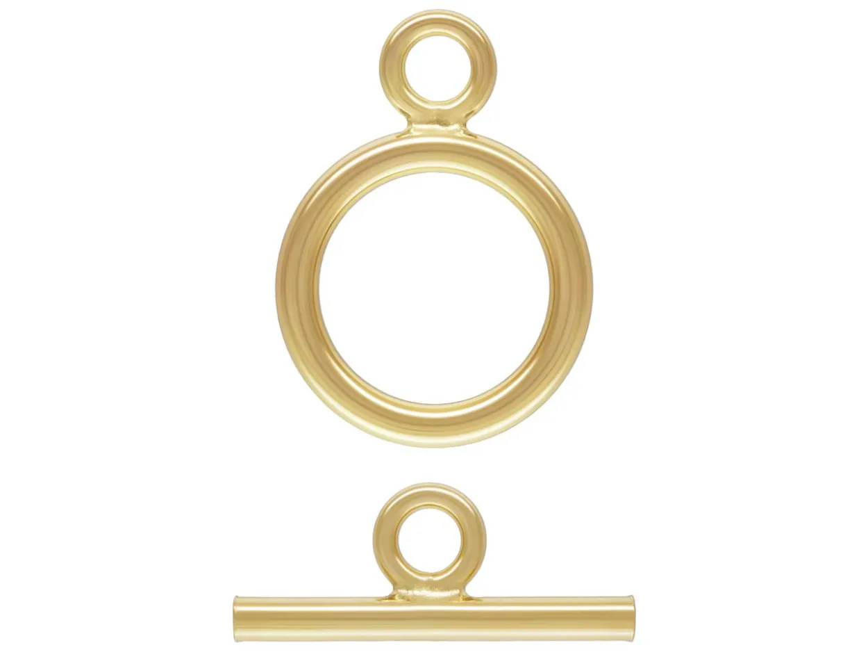 Gold Filled 15mm Ring And Bar Ring Toggle Set