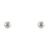 Gold Filled 4mm White Crystal Pearl Design Stud Earrings