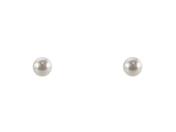 Gold Filled 4mm White Crystal Pearl Design Stud Earrings