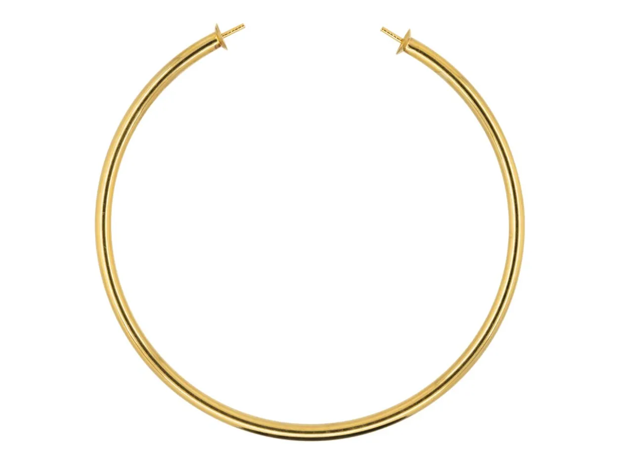 Gold Filled Open Bangle With 4mm Cups And Pegs