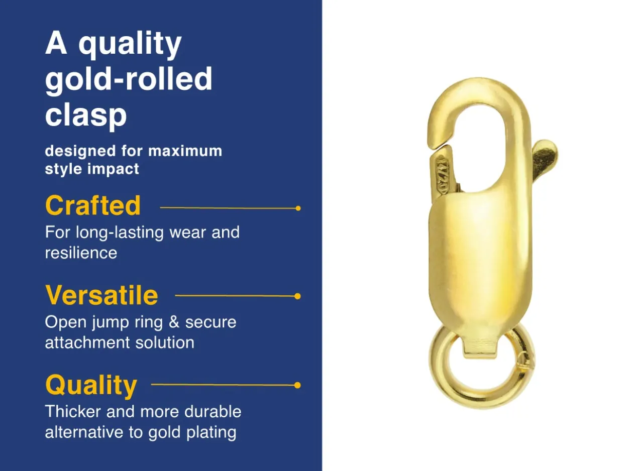 Gold Filled Oval Lobster Clasp Open Jump Ring 12mm