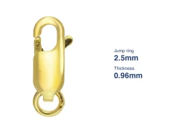 Gold Filled Oval Lobster Clasp Open Jump Ring 12mm