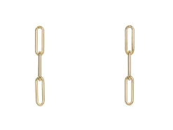 Gold Filled Paperclip Chain Design Drop Earrings