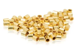 Gold Filled Plain Crimp Tube 1.2mm Id, 2.0mm Length, Pack of 100