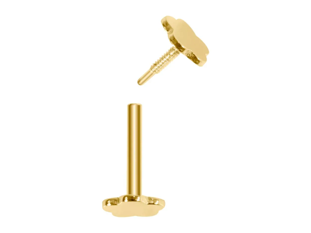 Gold Filled Plain Flower Labret Tube 4mm