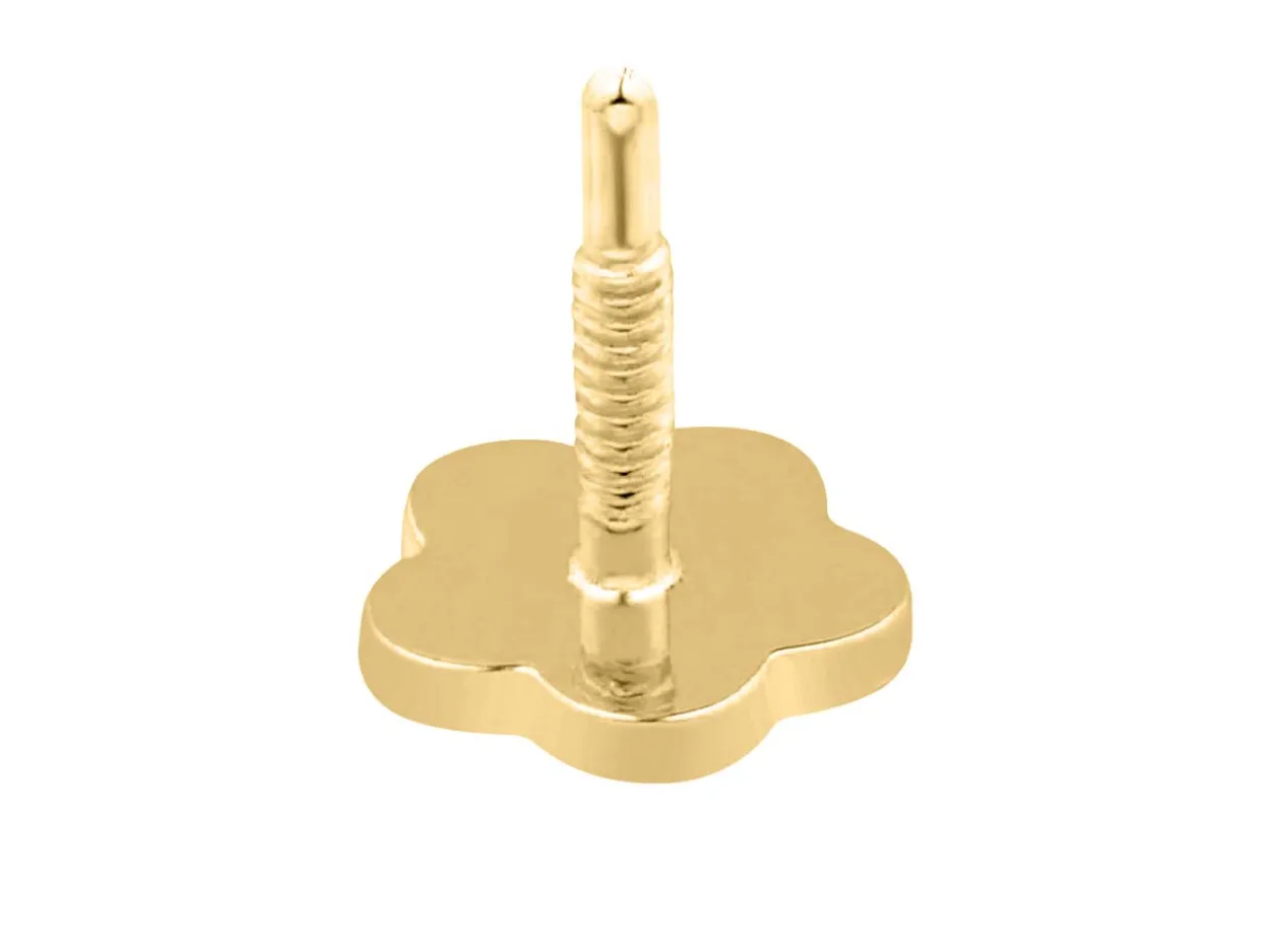 Gold Filled Plain Flower Labret Post 4mm