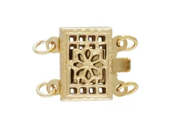 Gold Filled Rectangle Filigree Clasp 2 Row 10mm X 7mm