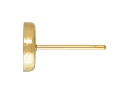 Gold Filled Round Ear Stud 6mm Bezel Set