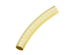 Gold Filled Round Tube Polka Dots Curved Spacer 20mm