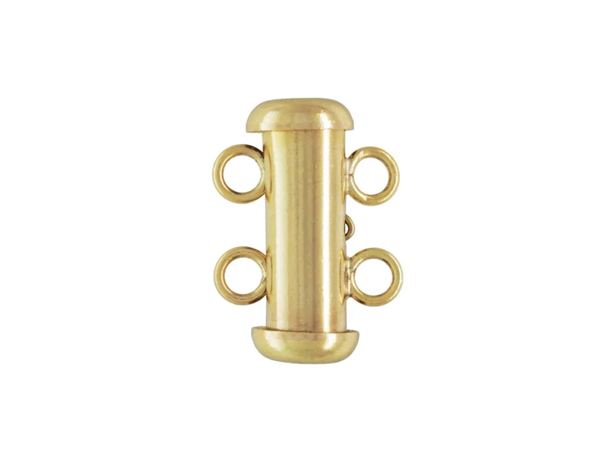 Gold Filled 2 Row Tube Clasp 15x4.3mm