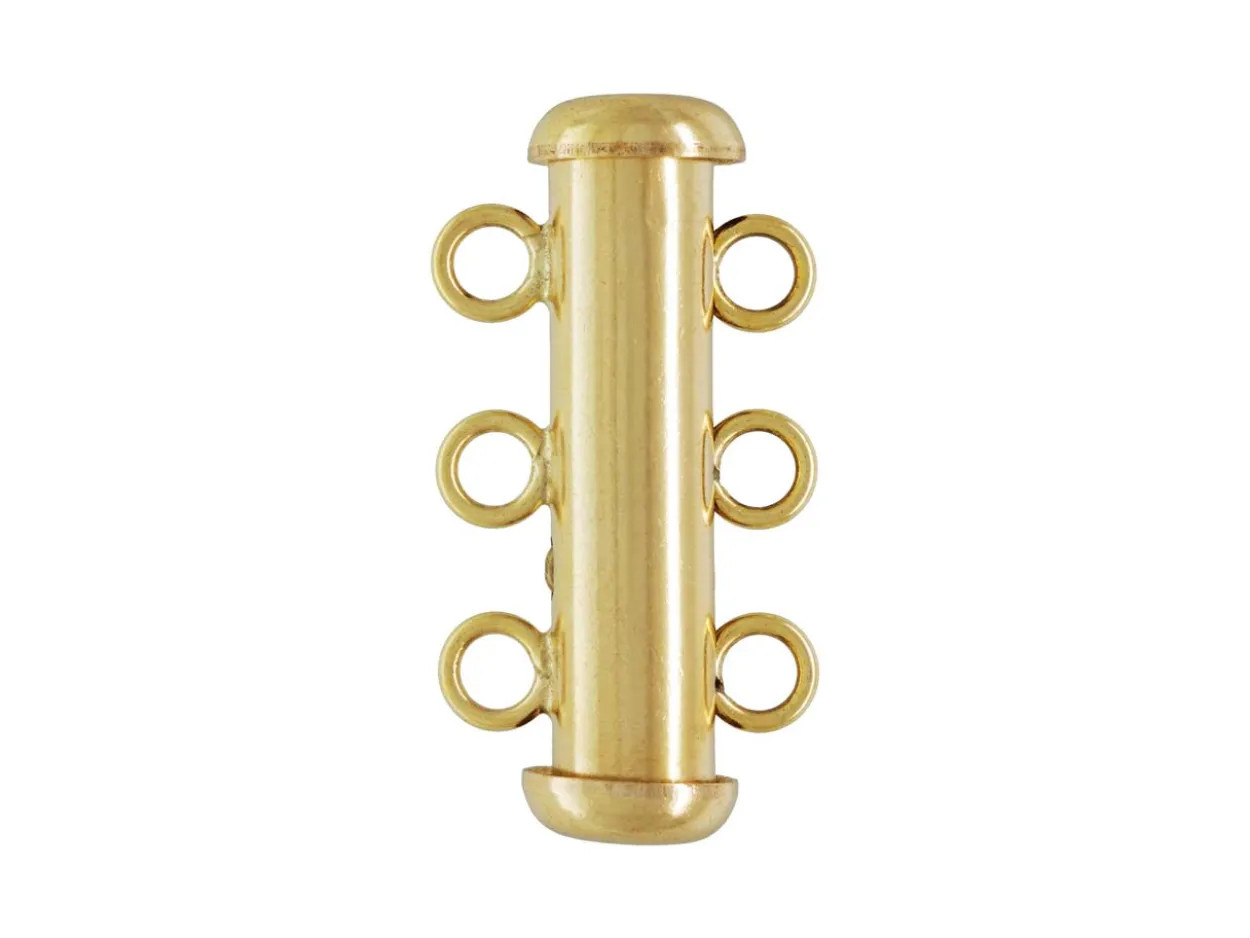 Gold Filled 3 Row Tube Clasp 20x4.3mm