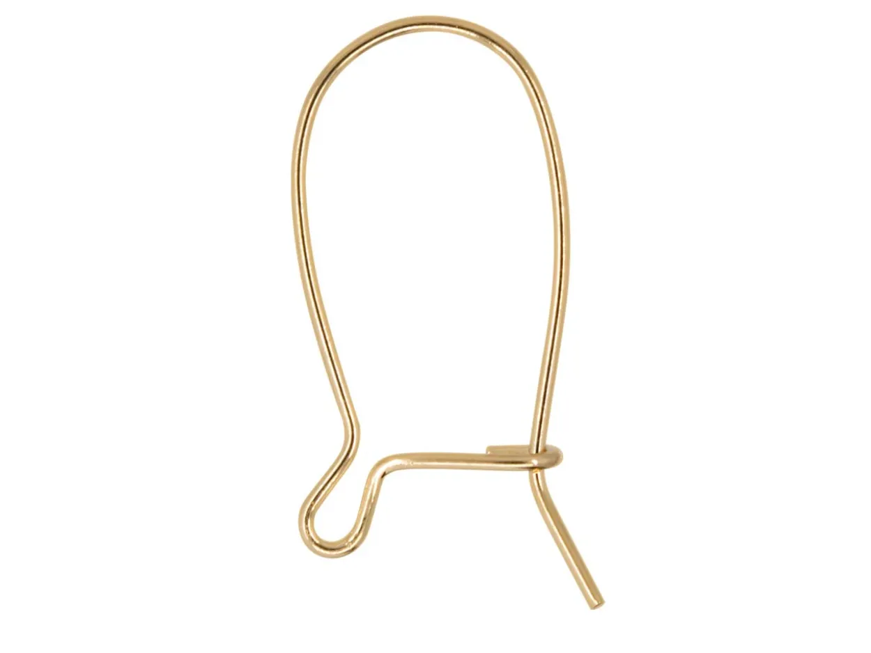 Gold Filled Safety Earring Hook Wire 15mm Pack of 6