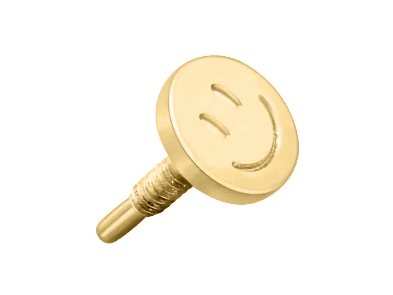 Gold Filled Smiley Face Labret Post 4mm