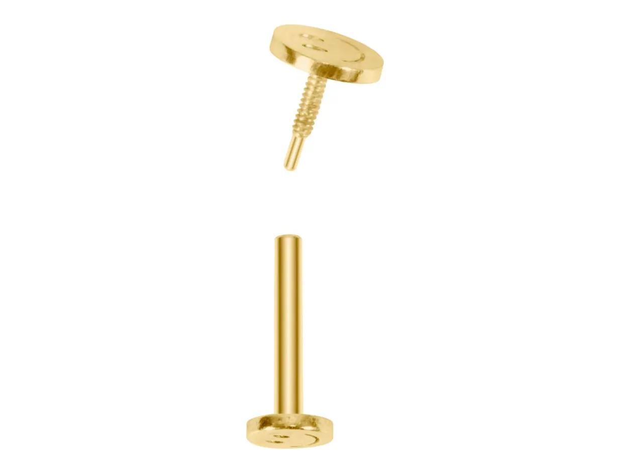 Gold Filled Smiley Face Labret Post 4mm
