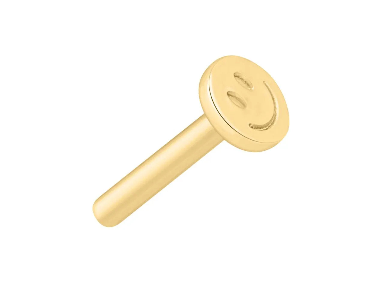 Gold Filled Smiley Face Labret Tube 3mm
