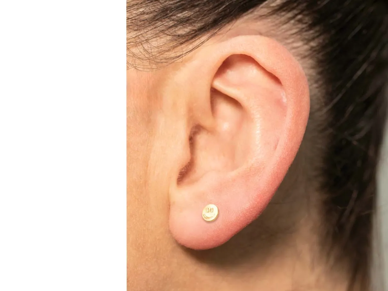 Gold Filled Smiley Labret Stud Earrings