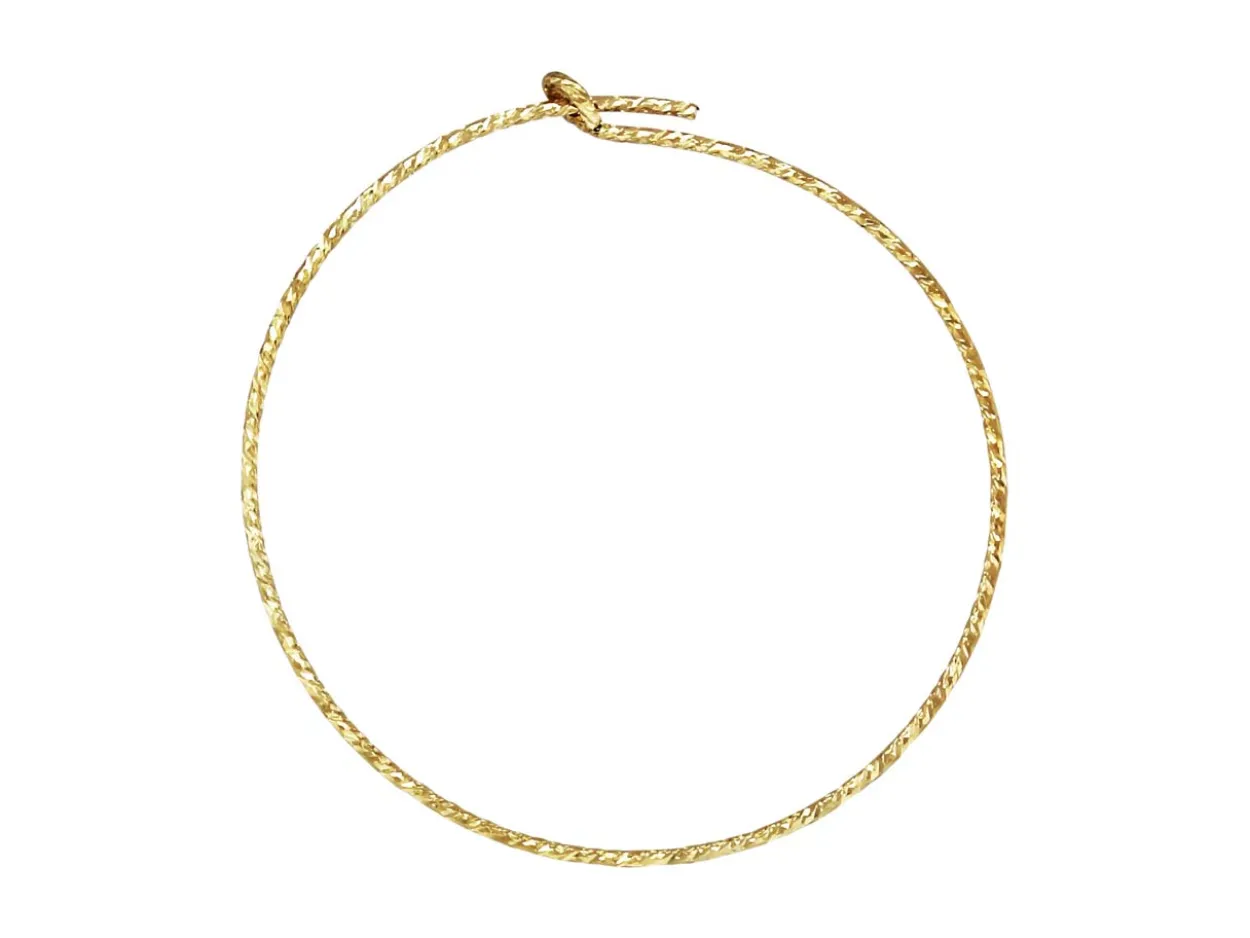 Gold Filled Sparkle Beading Hoop Earring 30mm
