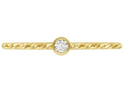 Gold Filled Sparkle Stacking 2mm White Cubic Zirconia Ring Small