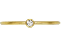 Gold Filled Stacking 2mm White Cubic Zirconia Ring Small