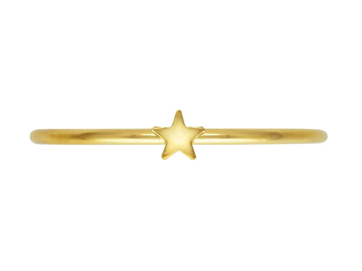 Gold Filled Star Design Stacking Ring Large