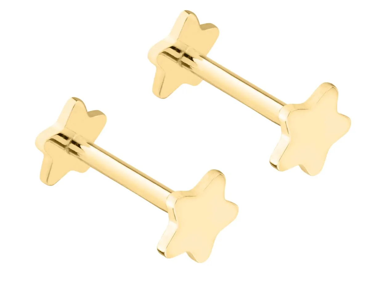 Gold Filled Star Labret Stud Earrings