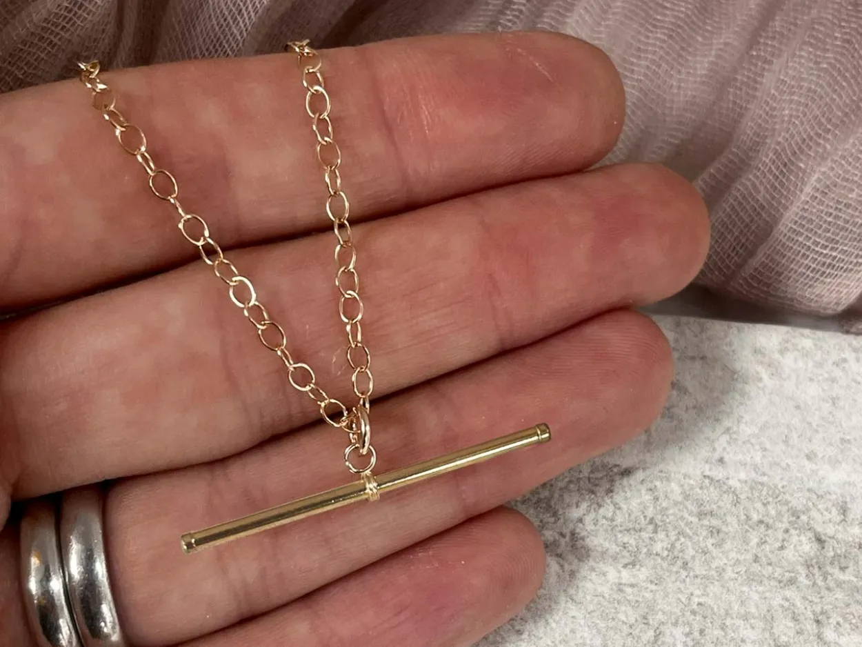 Gold Filled T-bar 37mm X 1.8mm
