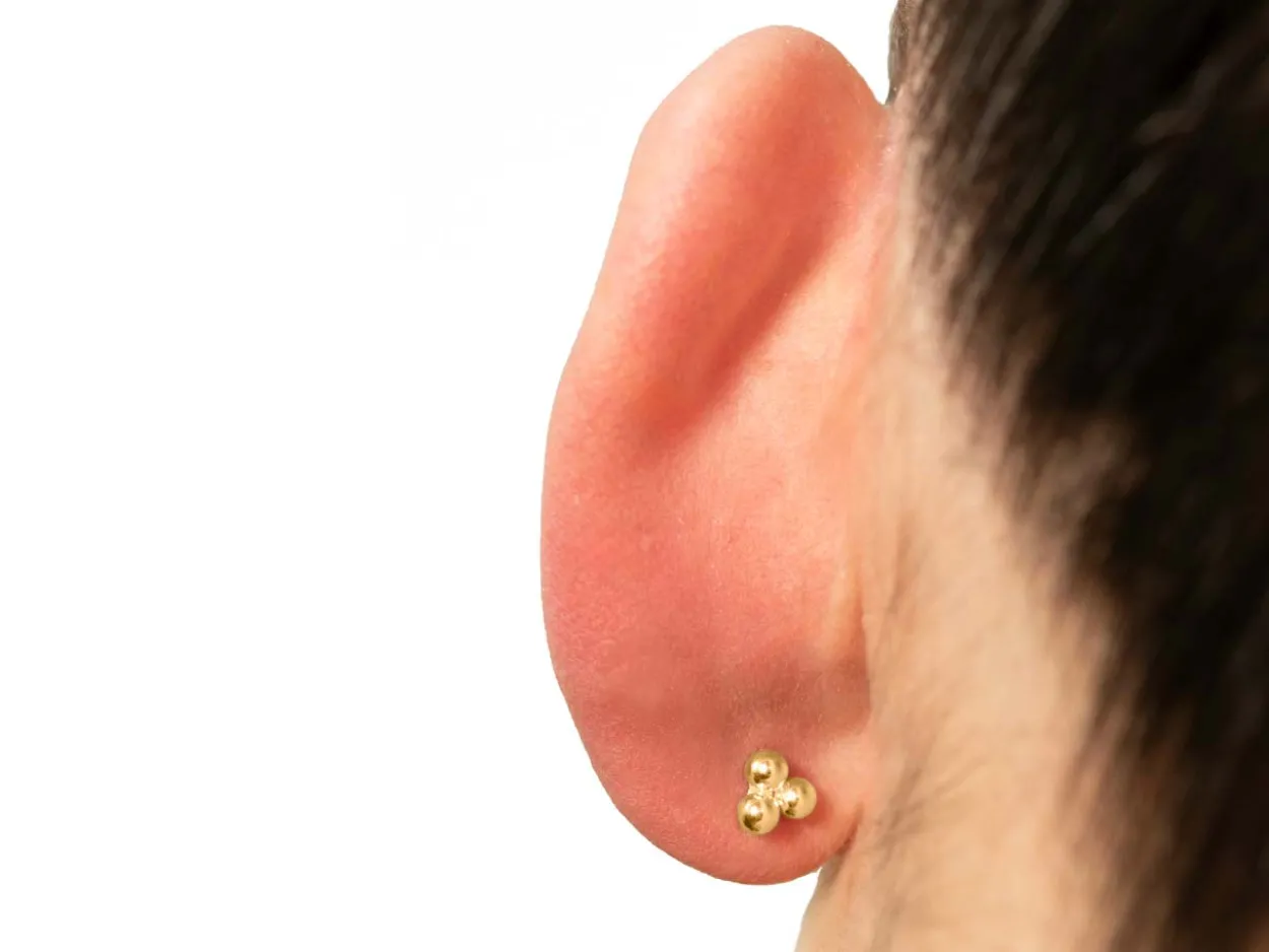 Gold Filled Trinity Ball Labret Stud Earrings