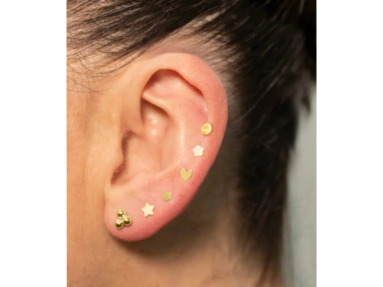 Gold Filled Trinity Ball Labret Post 3mm