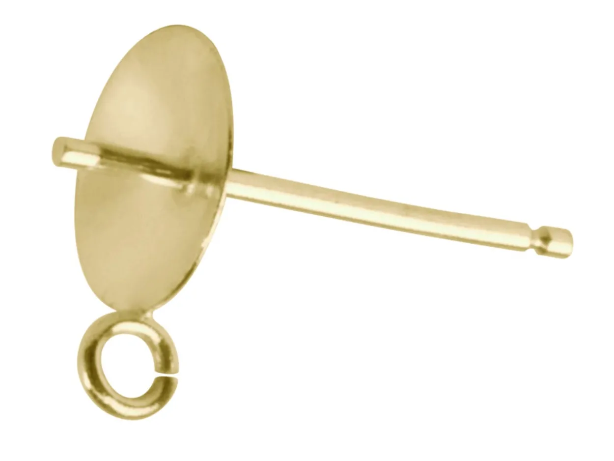 Gold Plated Cup Peg Post Ring 3mm Pack of 10