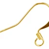 Gold Plated Flat Earring Hook Wire Pack of 10