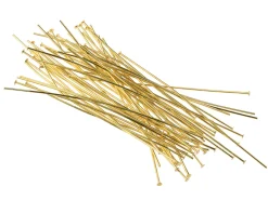 Gold Plated Head Pins 75mm Pack of 50