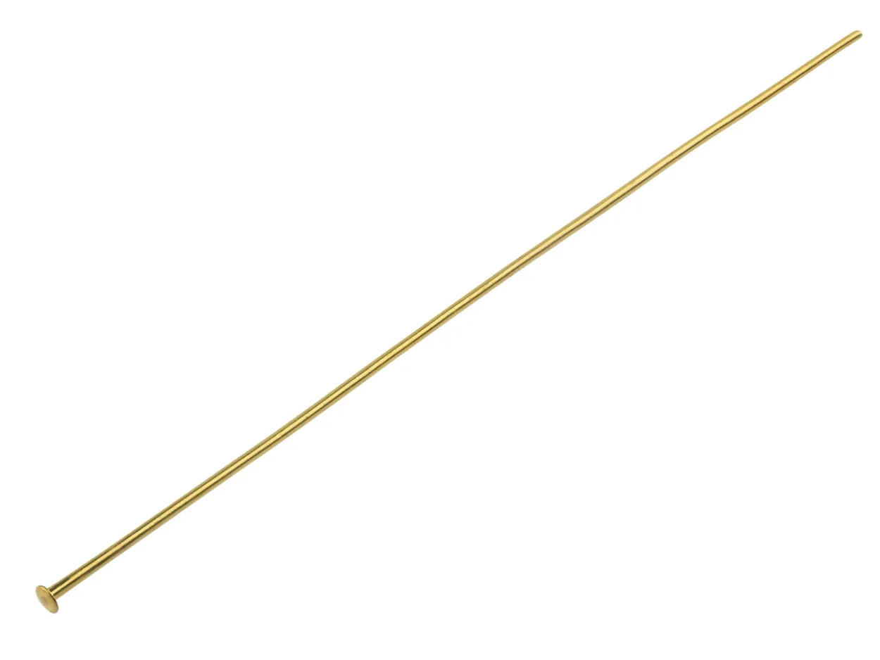 Gold Plated Head Pins 75mm Pack of 50
