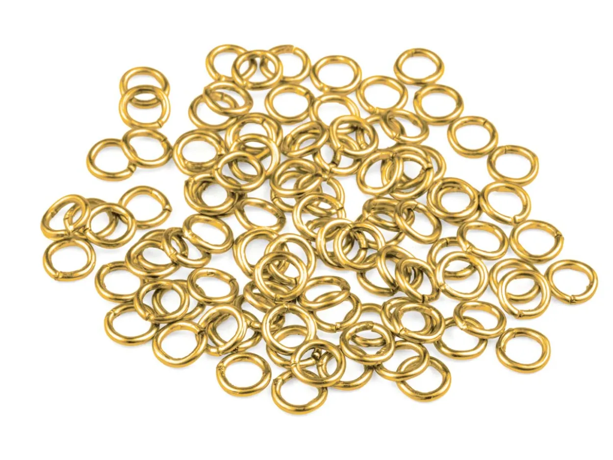 Gold Plated Jump Ring Round 5.00mm Pack of 100 Gauge 0.95mm