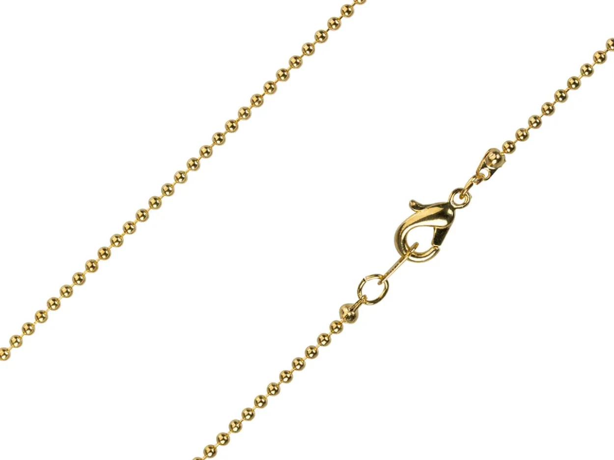 Gold Plated 1.5mm Ball Chain 18"/45cm Unhallmarked